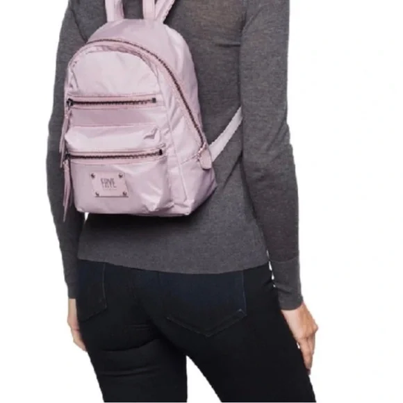 Frye mini nylon/ leather trim backpack. Light mauve in color. - Picture 5 of 5